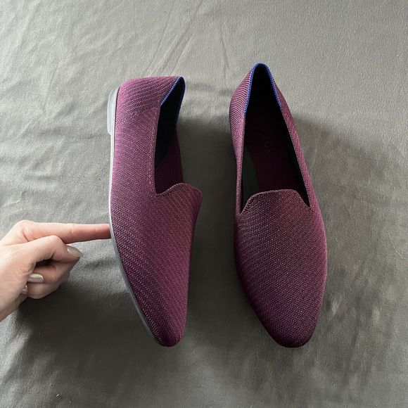 Rothy’s The Almond Loafer In Plum Twill - Picture 3 of 10